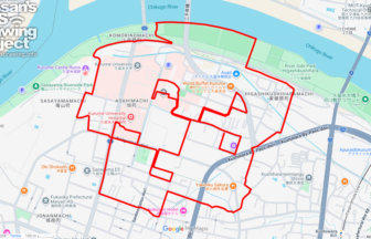 久留米城跡のさくら（福岡県久留米市）のGPSアート