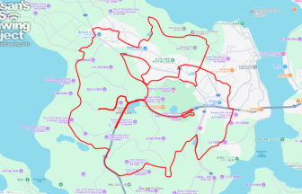 名護屋城跡のさくら（佐賀県唐津市）のGPSアート