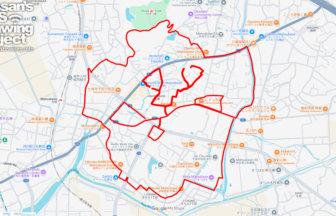 岡岳公園のさくら（熊本県宇城市）のGPSアート