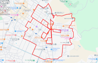 城山公園のさくら（鹿児島県霧島市）のGPSアート