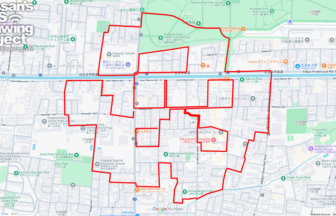 桜町のさくら（東京都小金井市）のGPSアート