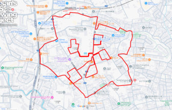 桜町のさくら（埼玉県川口市）のGPSアート