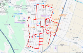 お物見公園のさくら（岩手県奥州市）のGPSアート