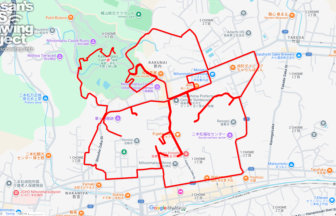 霞ヶ城公園のさくら（福島県二本松市）のGPSアート