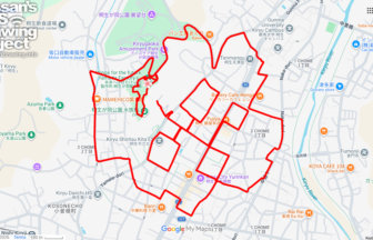 桐生が岡動物園のさくら（群馬県桐生市）のGPSアート