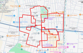 芦城公園のさくら（石川県小松市）のGPSアート