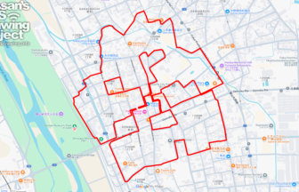 勝山弁天桜のさくら（福井県勝山市）のGPSアート