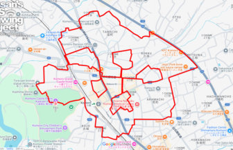 小諸城址のさくら（長野県小諸市）のGPSアート