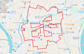 平田公園のさくら（岐阜県海津市）のGPSアート