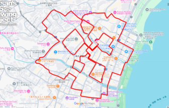 糸川遊歩道のさくら（静岡県熱海市）のGPSアート