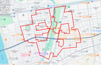 平和市民公園のさくら（大分県大分市）のGPSアート