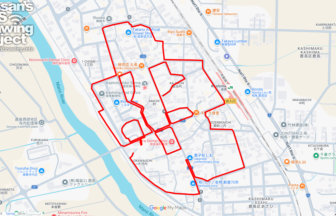 鹿島御子神社のさくら（福島県南相馬市）のGPSアート