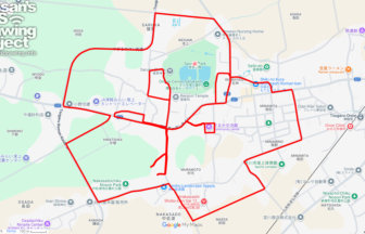 猿賀公園のさくら（青森県平川市）のGPSアート