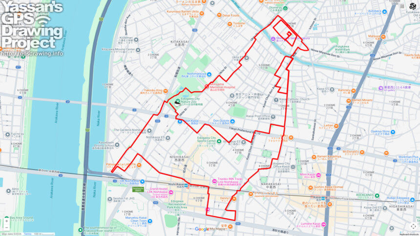 江戸川区自然動物園のライチョウ（東京都江戸川区）のGPSアート