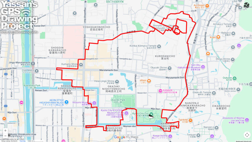 京都市動物園のライチョウ（京都府京都市左京区）のGPSアート