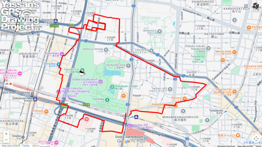 天王寺動物園のライチョウ（大阪府大阪市天王寺区）のGPSアート