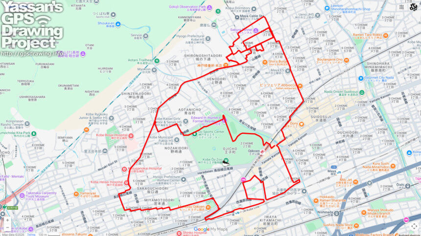 神戸市立王子動物園のライチョウ（兵庫県神戸市灘区）のGPSアート